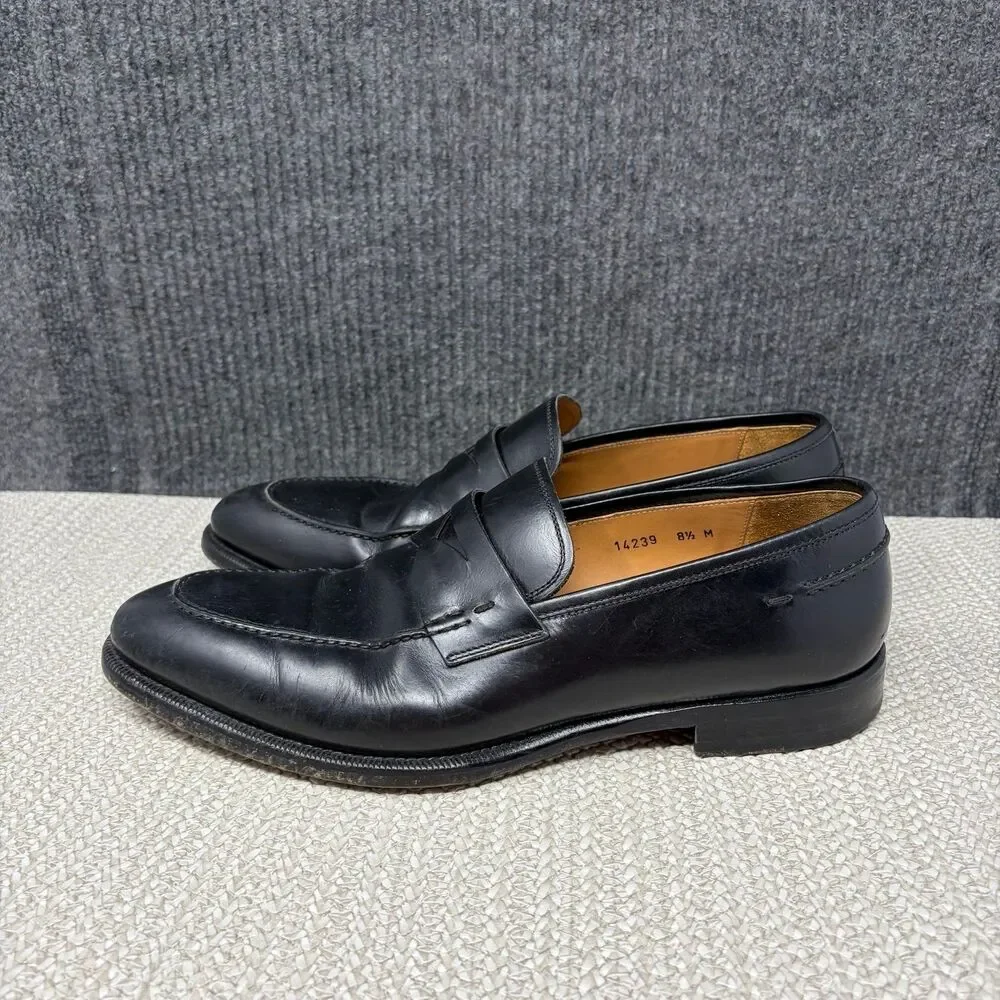 Magnanni Magico Penny Loafers Black Leather Dress Shoes Oxfords Mens 8.5 14239
